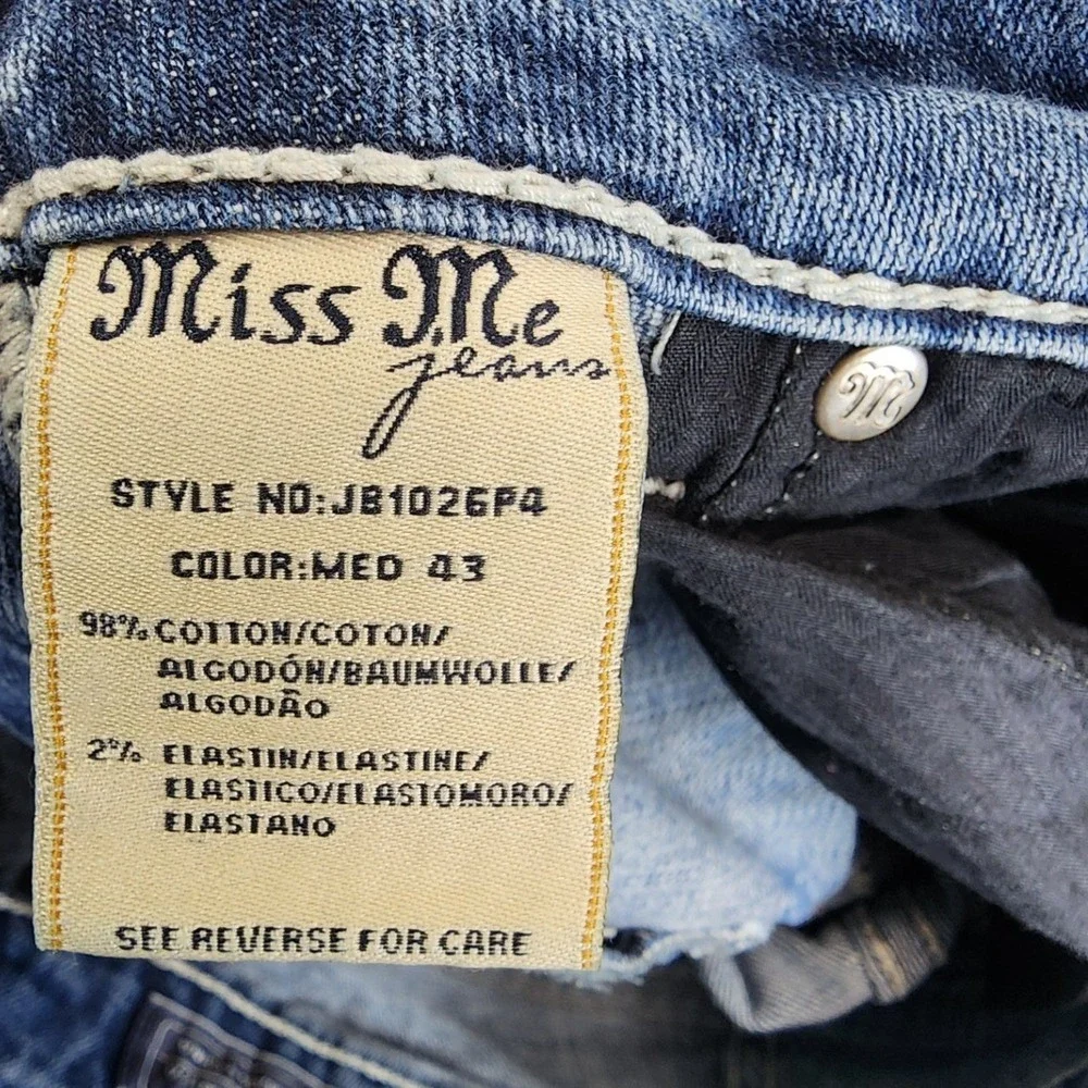 Miss‎ Me Womens 28 Blue Boyfriend Capri JB1026P4 Heavy Stitch Y2K Western Denim